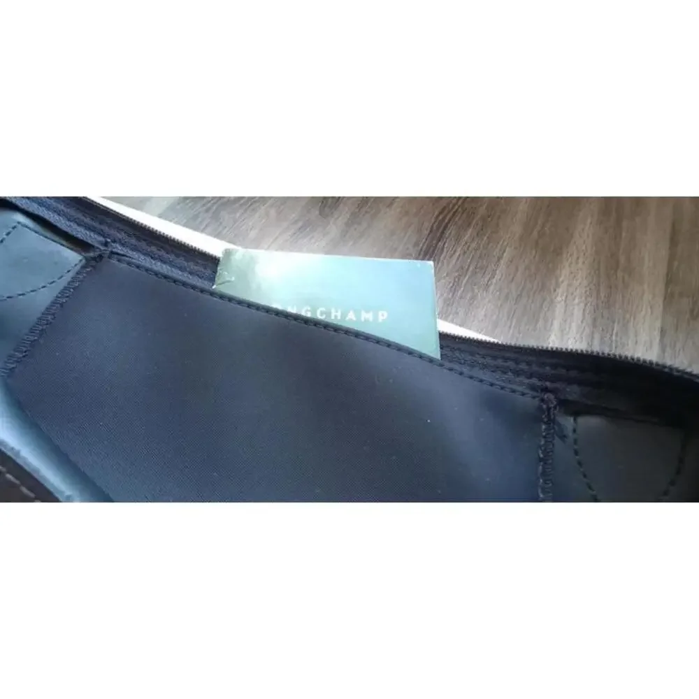 Longchamp Les Planetes Le Pliage Original Large Nylon Tote Bag Black Silver Tone - Picture 6 of 6